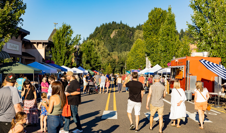 First Friday in downtown Troutdale, Oregon